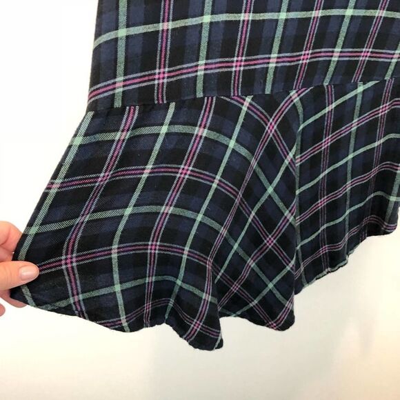 Lucky Brand Blue Plaid Flannel Popover Top Size Small - Picture 5 of 5